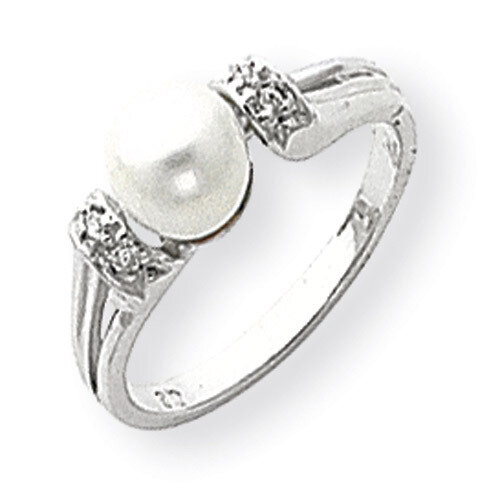 6mm Fresh Water Cultured Pearl Diamond Ring 14k white Gold Y1852PL/A, MPN: Y1852PL/A, 191101547720