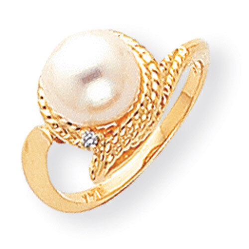 8.5mm Fresh Water Cultured Pearl Diamond Ring 14k Gold Y2026PL/A, MPN: Y2026PL/A, 883957076720