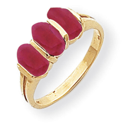 Created Ruby Ring 14k Gold 6x4mm Oval Y2034CR
