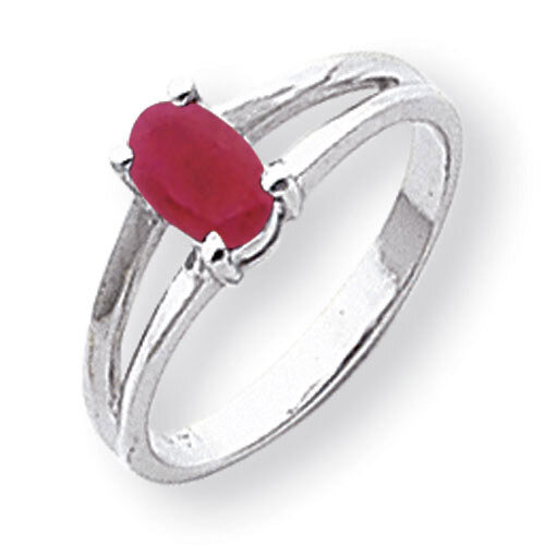 Created Ruby Ring 14k white Gold 6x4mm Oval Y2074CR, MPN: Y2074CR, 883957707310
