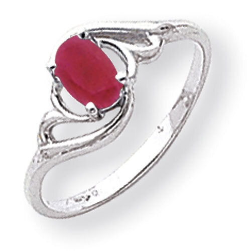 Created Ruby Ring 14k white Gold 6x4mm Oval Y2094CR, MPN: Y2094CR, 883957707280