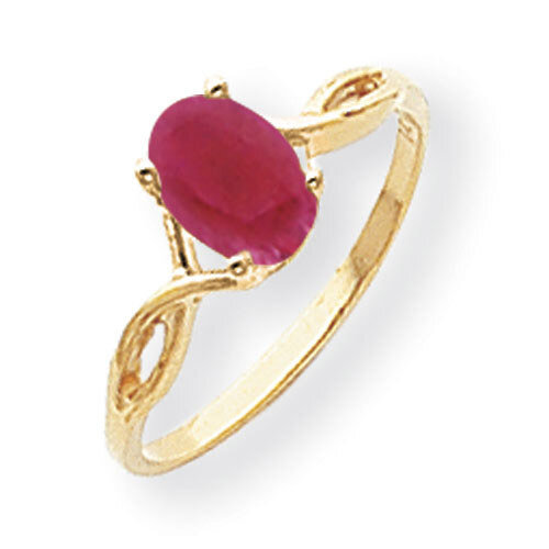 Created Ruby Ring 14k Gold 7x5mm Oval Y2197CR, MPN: Y2197CR, 883957540986