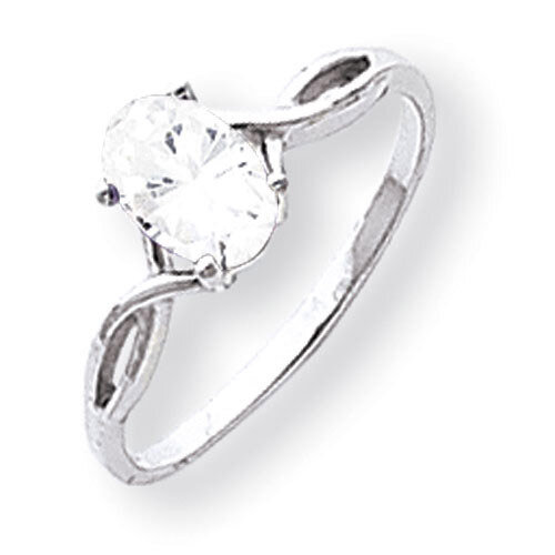 Cubic Zirconia Ring 14k white Gold 7x5mm Oval Y2198CZ Diamond, MPN: Y2198CZ, 883957552552