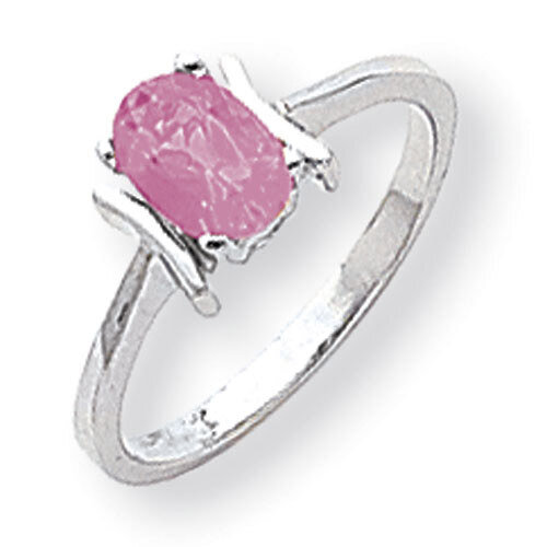 Pink Sapphire Ring 14k white Gold 7x5mm Oval Y2220SP
