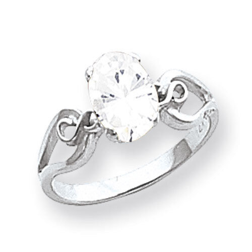 Cubic Zirconia Ring 14k white Gold 8x6mm Oval Y2236CZ Diamond, MPN: Y2236CZ, 883957625867