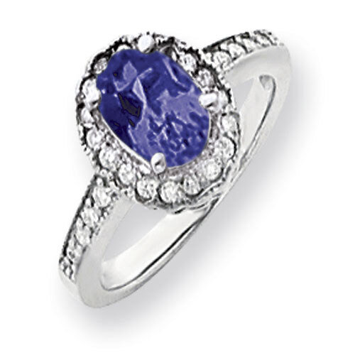 Sapphire Diamond Ring 14k white Gold 8x6mm Oval Y4420S/A, MPN: Y4420S/A, 883957359113