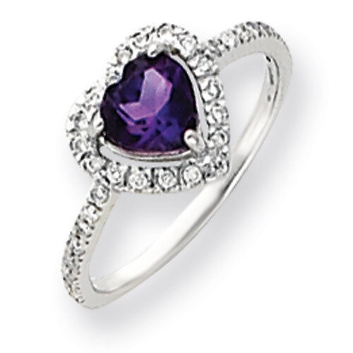 6mm Heart Amethyst Diamond Ring 14k white Gold Y4438AM/A, MPN: Y4438AM/A, 883957351575