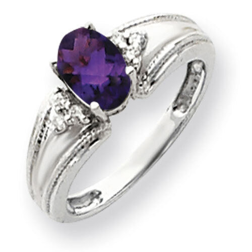 Amethyst Diamond Ring 14k white Gold 7x5mm Oval Y4450AM/A, MPN: Y4450AM/A, 883957393445