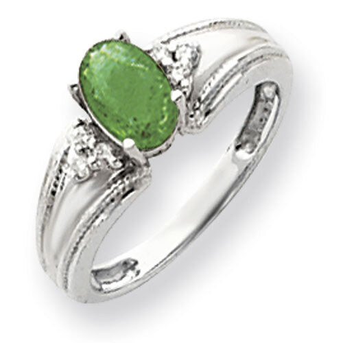 Emerald Diamond Ring 14k white Gold 7x5mm Oval Y4450E/A