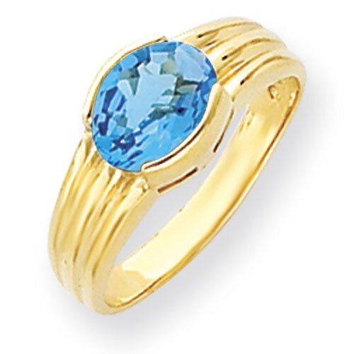 Blue Topaz Ring 14k Gold 8x6mm Oval Y4473BT, MPN: Y4473BT, 883957387277