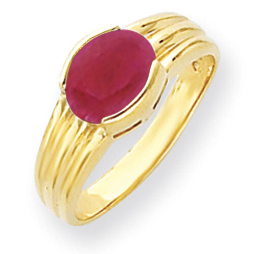 Created Ruby Ring 14k Gold 8x6mm Oval Y4473CR, MPN: Y4473CR, 883957387901
