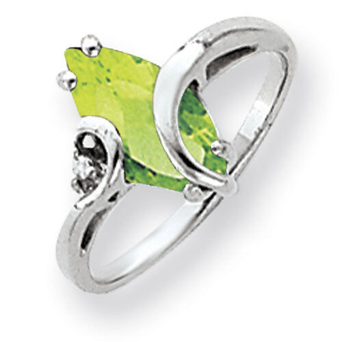 12x6mm Marquise Peridot Diamond Ring 14k white Gold Y4530PE/A, MPN: Y4530PE/A, 883957442662