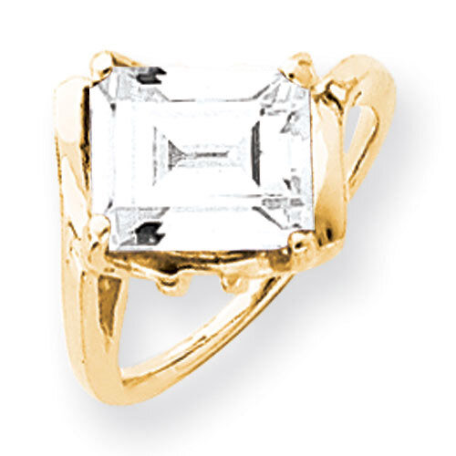 10x8mm Emerald Cut Cubic Zirconia Ring 14k Gold Y4537CZ Diamond