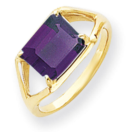 9x7mm Emerald Cut Amethyst Ring 14k Gold Y4538AM, MPN: Y4538AM, 883957440040