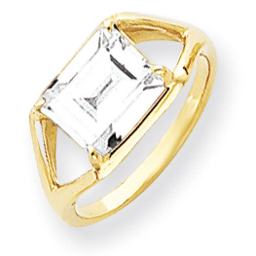 9x7mm Emerald Cut Cubic Zirconia Ring 14k Gold Y4538CZ Diamond, MPN: Y4538CZ, 883957440071