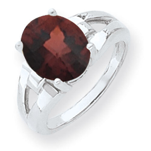 Garnet Checker Ring 14k white Gold 11x9mm Oval Y4547GC, MPN: Y4547GC, 883957441894