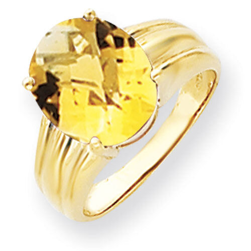 Citrine Ring 14k Gold 12x10mm Oval Y4548CI