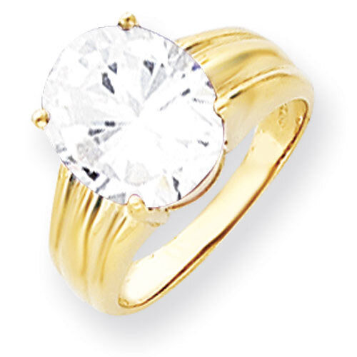 Cubic Zirconia Ring 14k Gold 12x10mm Oval Y4548CZ Diamond, MPN: Y4548CZ, 883957439327