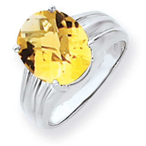 Citrine Ring 14k white Gold 12x10mm Oval Y4549CI