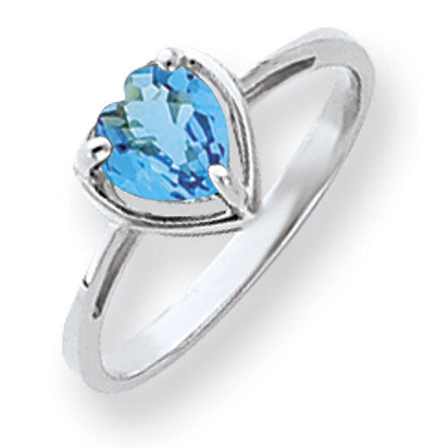 6mm Heart Blue Topaz Ring 14k white Gold Y4563BT, MPN: Y4563BT, 883957452029