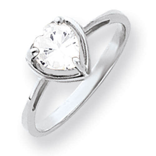 6mm Heart Cubic Zirconia Ring 14k white Gold Y4563CZ Diamond, MPN: Y4563CZ, 883957452111