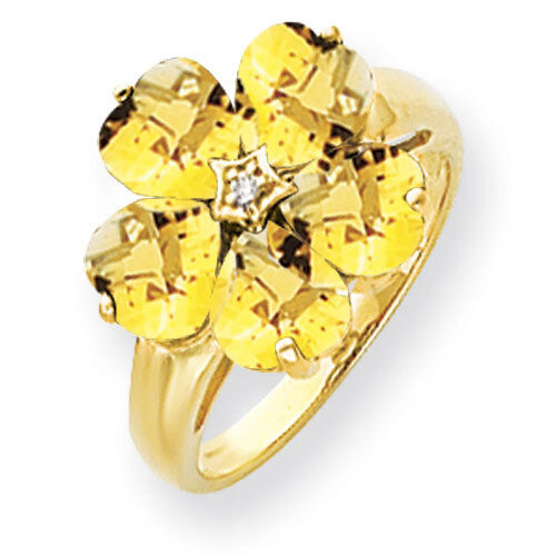 6mm Heart Citrine Diamond Ring 14k Gold Y4583CI/A