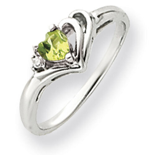 4mm Heart Peridot Diamond Ring 14k white Gold Y4587PE/A, MPN: Y4587PE/A, 883957449227