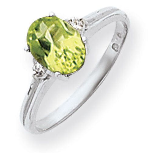 Peridot Diamond Ring 14k white Gold 8x6mm Oval Y4600PE/A, MPN: Y4600PE/A, 883957472744