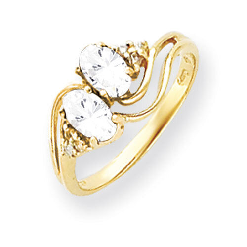 Cubic Zirconia Diamond Ring 14k Gold 6x4mm Oval Y4617CZ/A