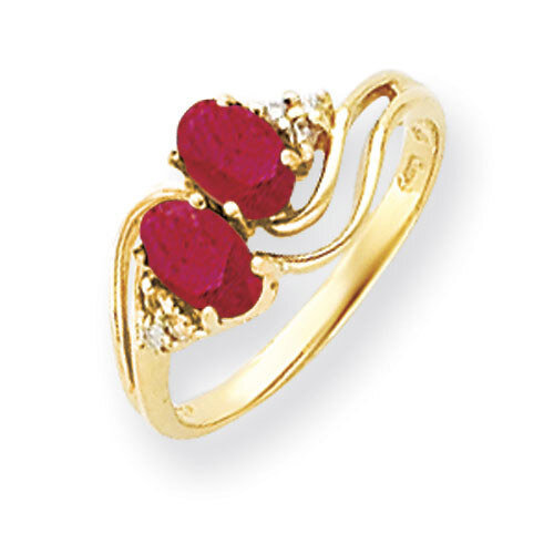 Ruby Diamond Ring 14k Gold 6x4mm Oval Y4617R/A, MPN: Y4617R/A, 883957459561