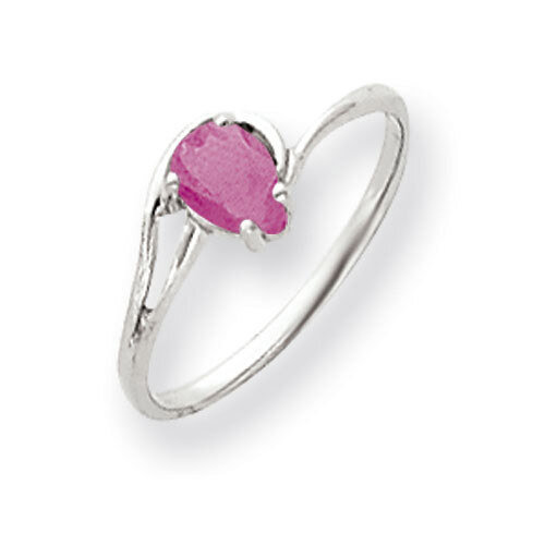 Pink Sapphire Ring 14k white Gold 6x4mm Pear Y4627SP