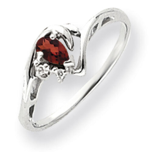 Garnet Diamond Ring 5x3mm Pear 14k white Gold Y4628GA/A, MPN: Y4628GA/A, 883957466200