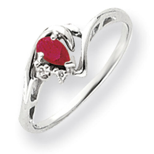 Ruby Diamond Ring 5x3mm Pear 14k white Gold Y4628R/A, MPN: Y4628R/A, 883957466408