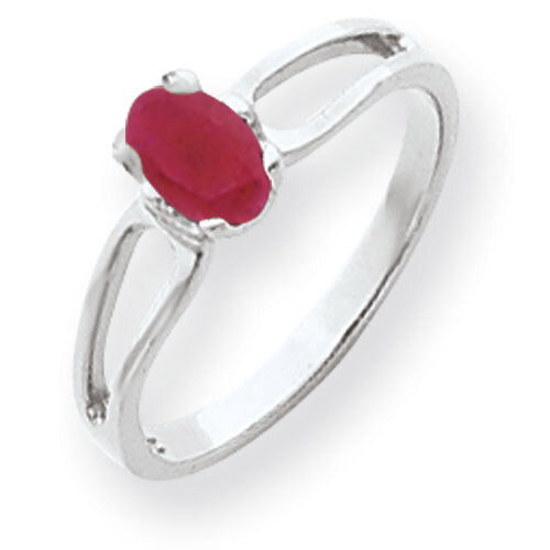 Created Ruby Ring 14k white Gold 6x4mm Oval Y4634CR, MPN: Y4634CR, 883957564340