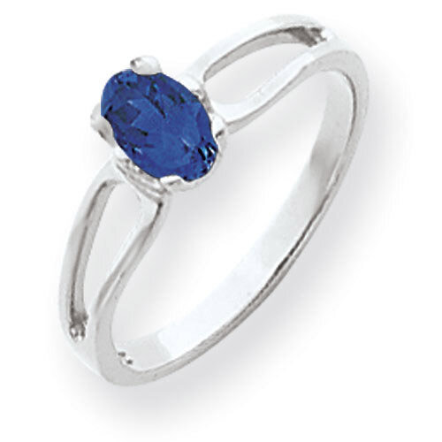 Sapphire Ring 14k white Gold 6x4mm Oval Y4634S