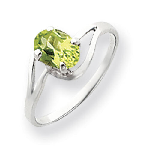 Peridot Ring 14k white Gold 7x5mm Oval Y4643PE, MPN: Y4643PE, 883957566443