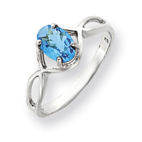 Blue Topaz Ring 14k white Gold 7x5mm Oval Y4645BT, MPN: Y4645BT, 883957565859