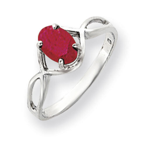 Ruby Ring 14k white Gold 7x5mm Oval Y4645R