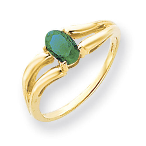 Emerald Ring 14k Gold 6x4mm Oval Y4646E, MPN: Y4646E, 883957561097