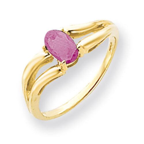 Pink Sapphire Ring 14k Gold 6x4mm Oval Y4646SP