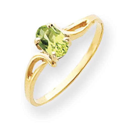 Peridot Ring 14k Gold 6x4mm Oval Y4648PE, MPN: Y4648PE, 883957561509