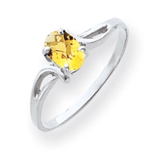 Citrine Ring 14k white Gold 6x4mm Oval Y4649CI, MPN: Y4649CI, 883957564241