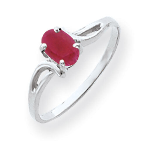 Created Ruby Ring 14k white Gold 6x4mm Oval Y4649CR, MPN: Y4649CR, 883957564333