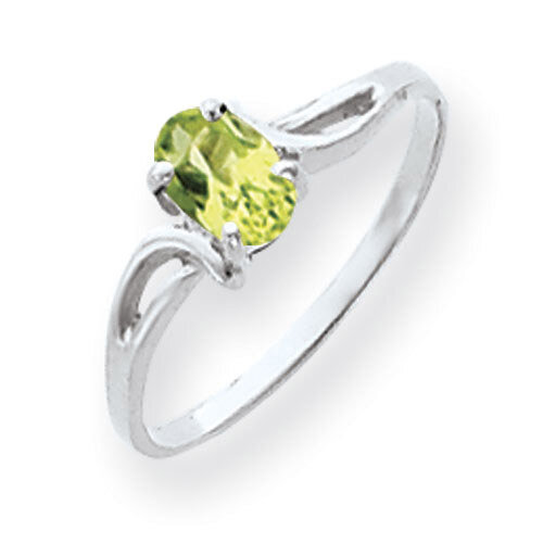 Peridot Ring 14k white Gold 6x4mm Oval Y4649PE, MPN: Y4649PE, 883957564951