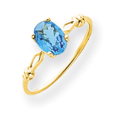Blue Topaz Ring 14k Gold 7x5mm Oval Y4654BT