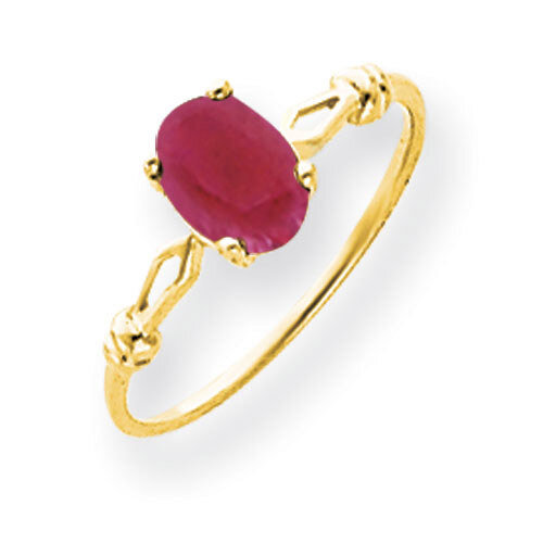 Created Ruby Ring 14k Gold 7x5mm Oval Y4654CR, MPN: Y4654CR, 883957562568