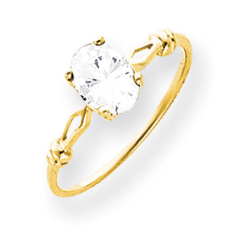 Cubic Zirconia Ring 14k Gold 7x5mm Oval Y4654CZ Diamond