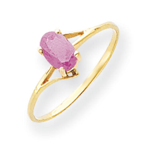 Pink Tourmaline Ring 14k Gold 6x4mm Oval Y4659PT