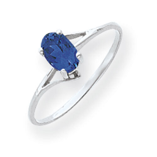 Sapphire Ring 14k white Gold 6x4mm Oval Y4660S
