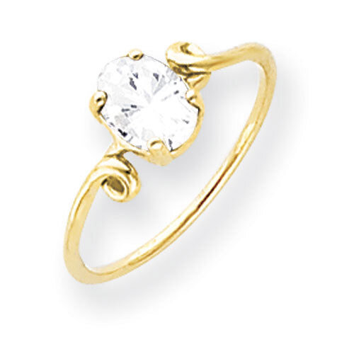 Cubic Zirconia Ring 14k Gold 7x5mm Oval Y4663CZ Diamond